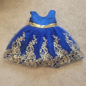 Blue and Gold Toddler Dress